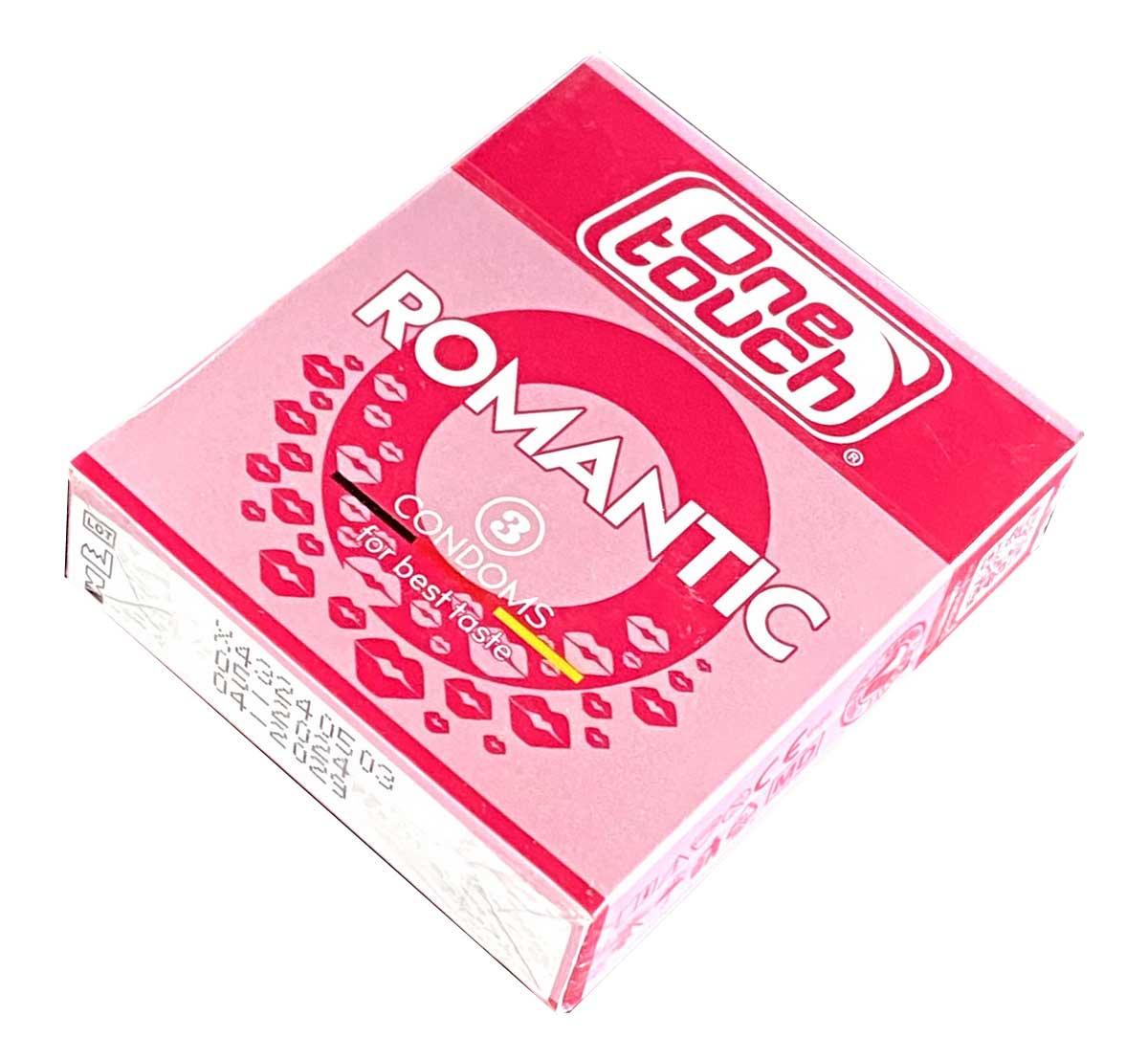 Фиолетовая упаковка One touch Romantic 3 шт с изображением лепестков и фруктов