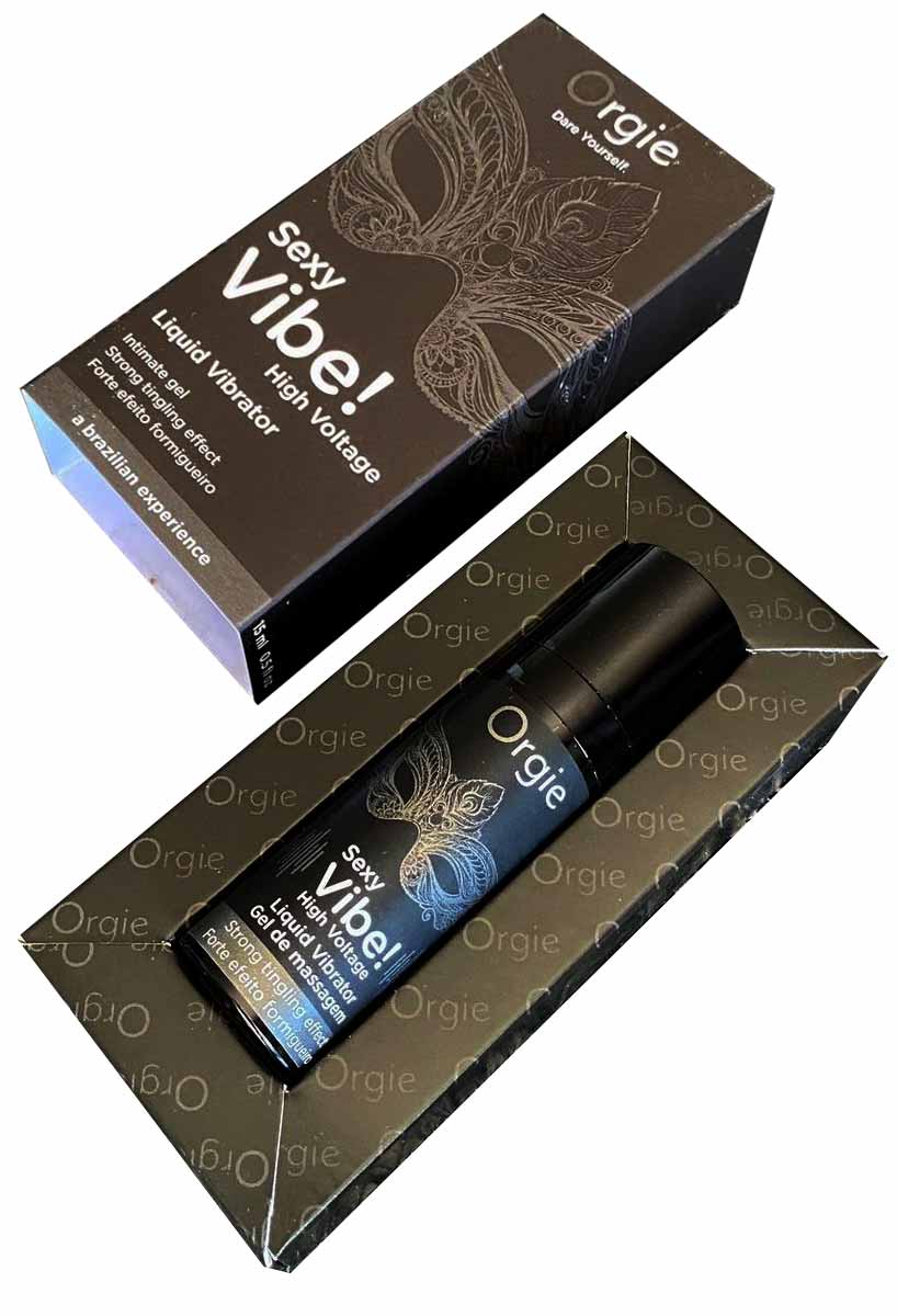 Чорний флакон Orgie Sexy Vibe High Voltage 15мл із рожевими та сріблястими написами