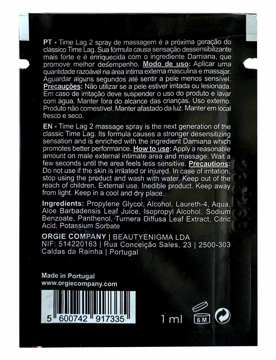 Спрей-пролонгатор Orgie Time Lag 2 Delay Spray 1мл - 3