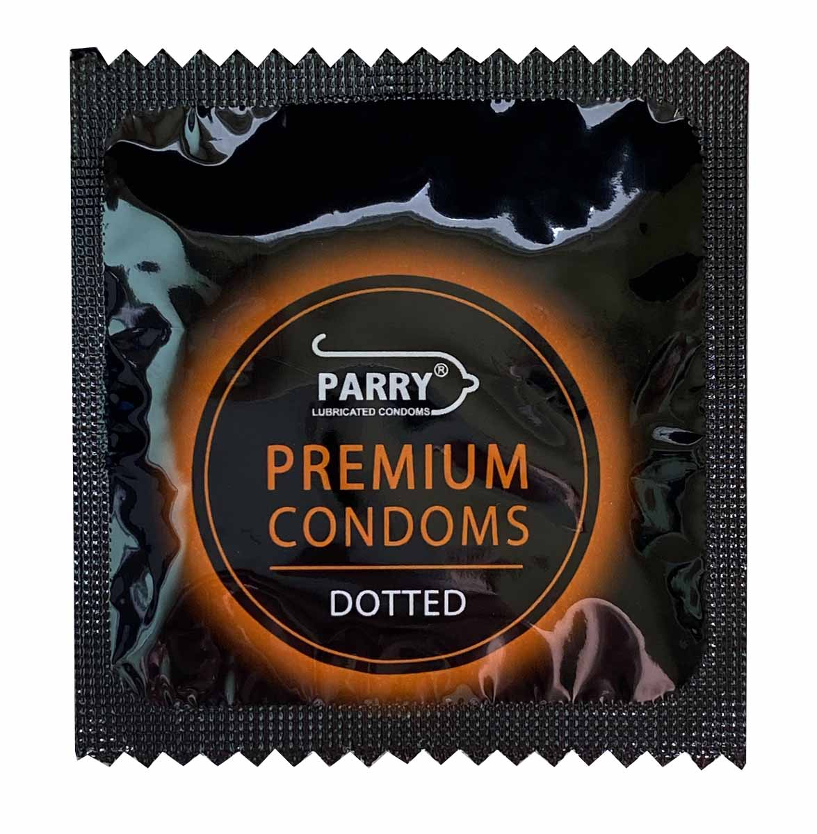 Чёрная упаковка Parry Dotted с точечной структурой, надписи на английском, 4 пачки по 3 штуки