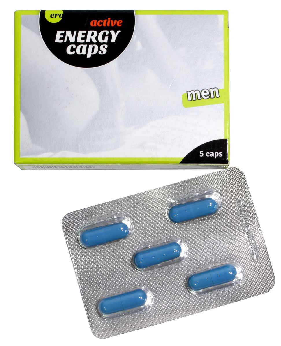 Біло-червона упаковка ERO Energy Caps для чоловіків, 5 капсул