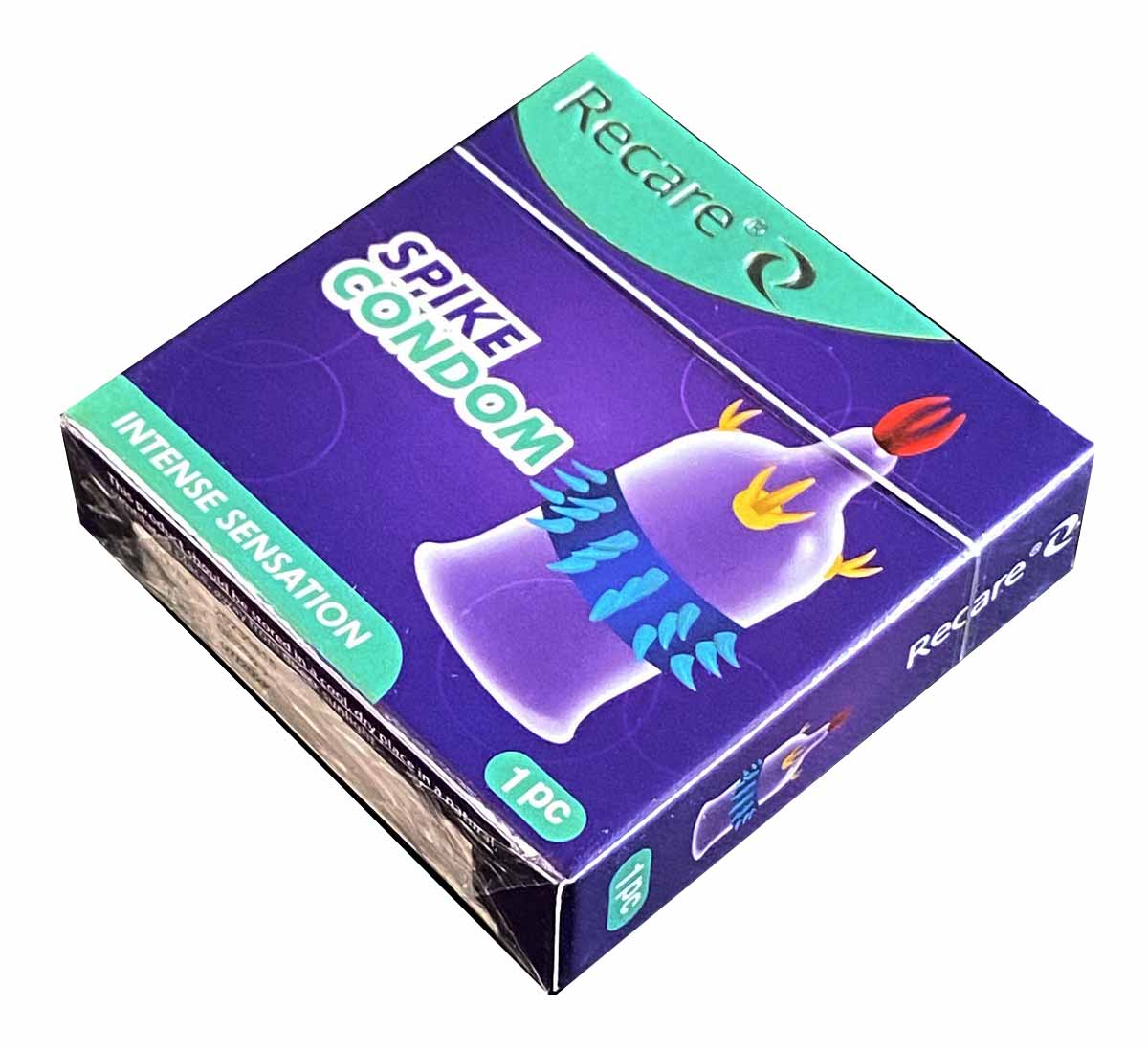 Фиолетовая упаковка Recare Intense Violet с изображением презерватива с усиками 1 шт