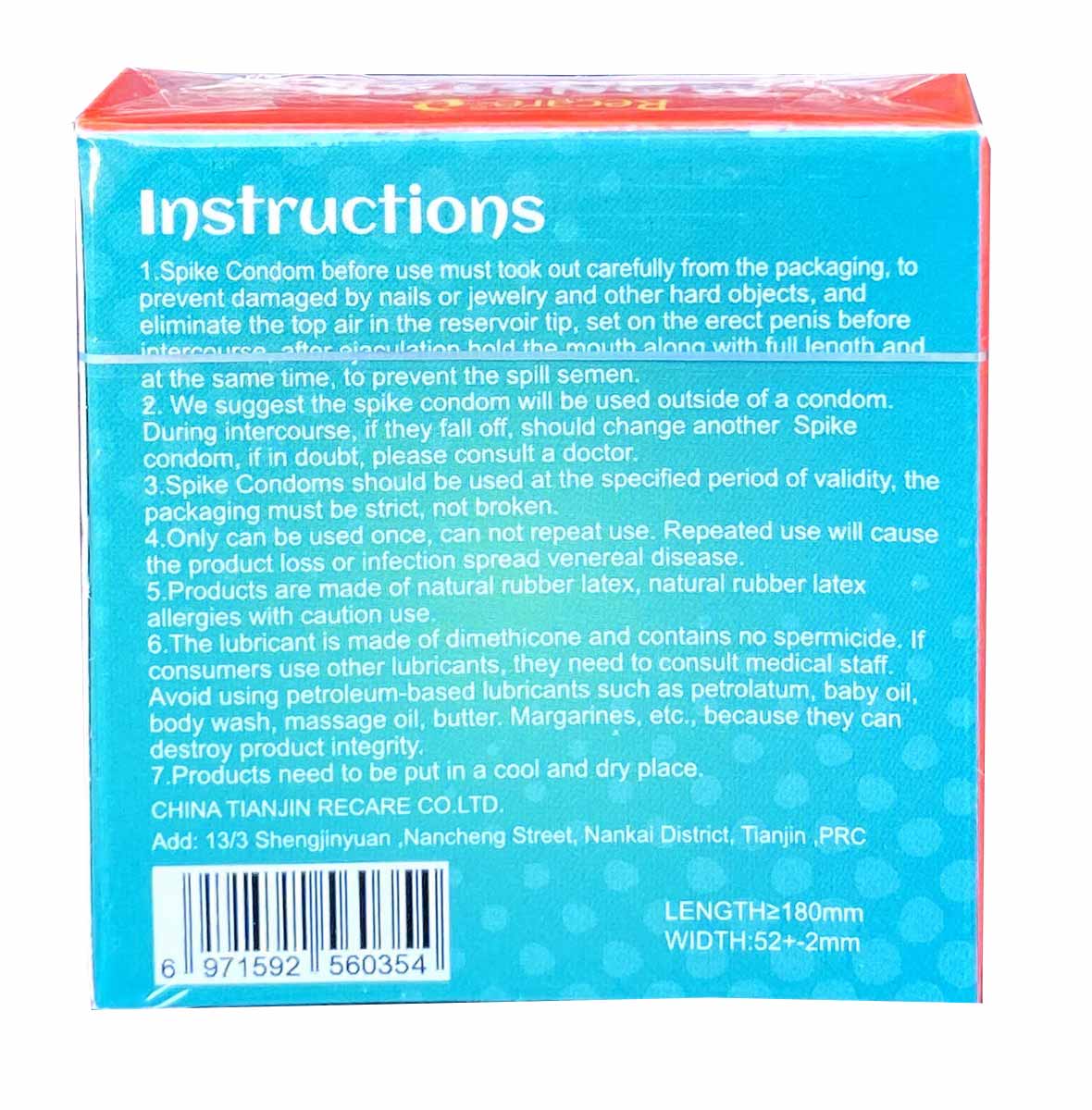 Презерватив Recare Monster Greenie Wink (1шт) з шипами - 5