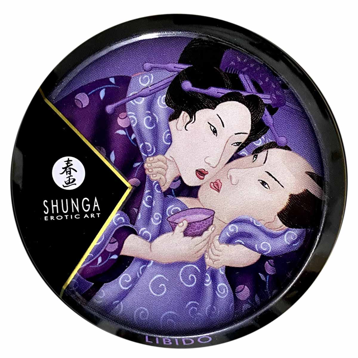 Чорна баночка з етикеткою Shunga Libido Exotic Fruits, об’єм 30 мл