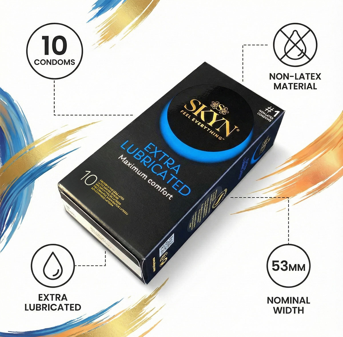 Презервативы SKYN Extra Lubricated безлатексные с обильной смазкой 30шт (3 пачки по 10шт) - 4