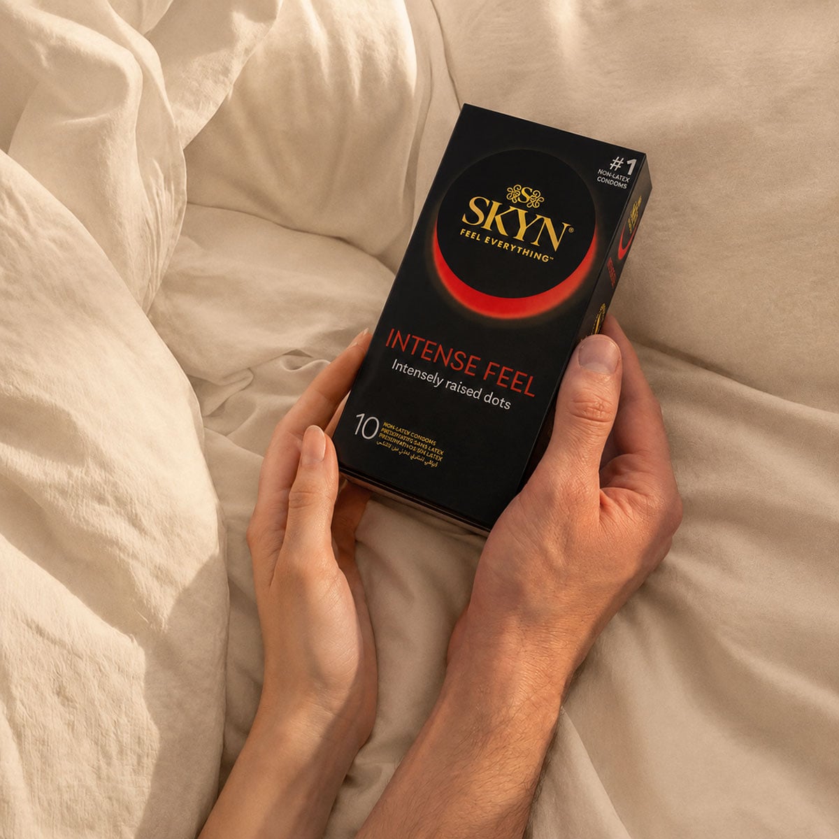 Презервативи SKYN Intense Feel крапкові безлатексні 60шт (6 пачок по 10шт) - 3