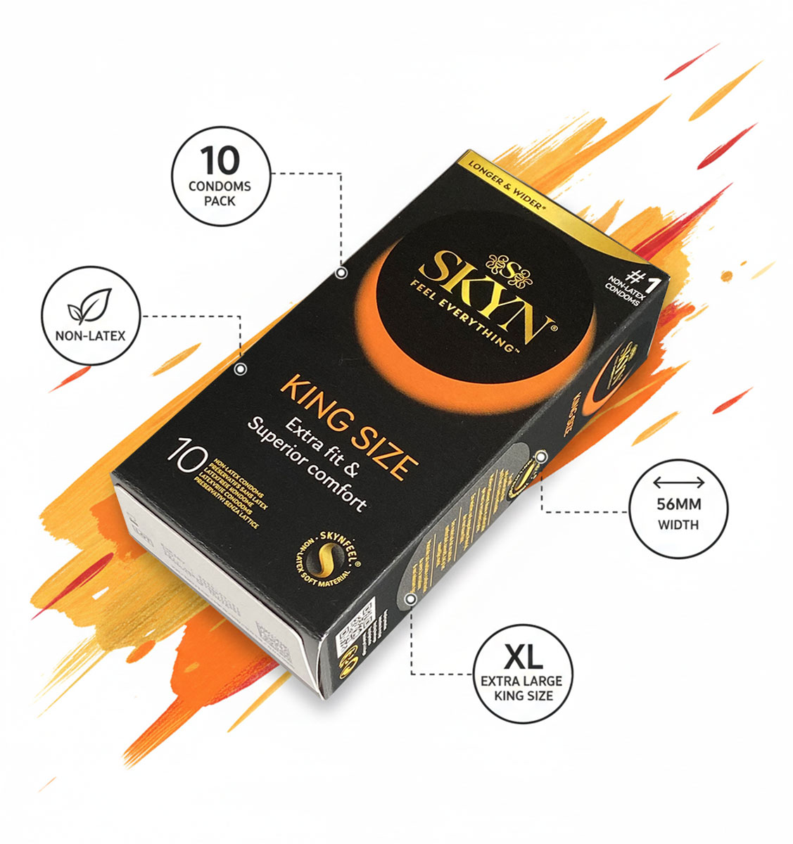 Презервативы SKYN Large большие безлатексные 60шт (6 пачек по 10шт) - 4