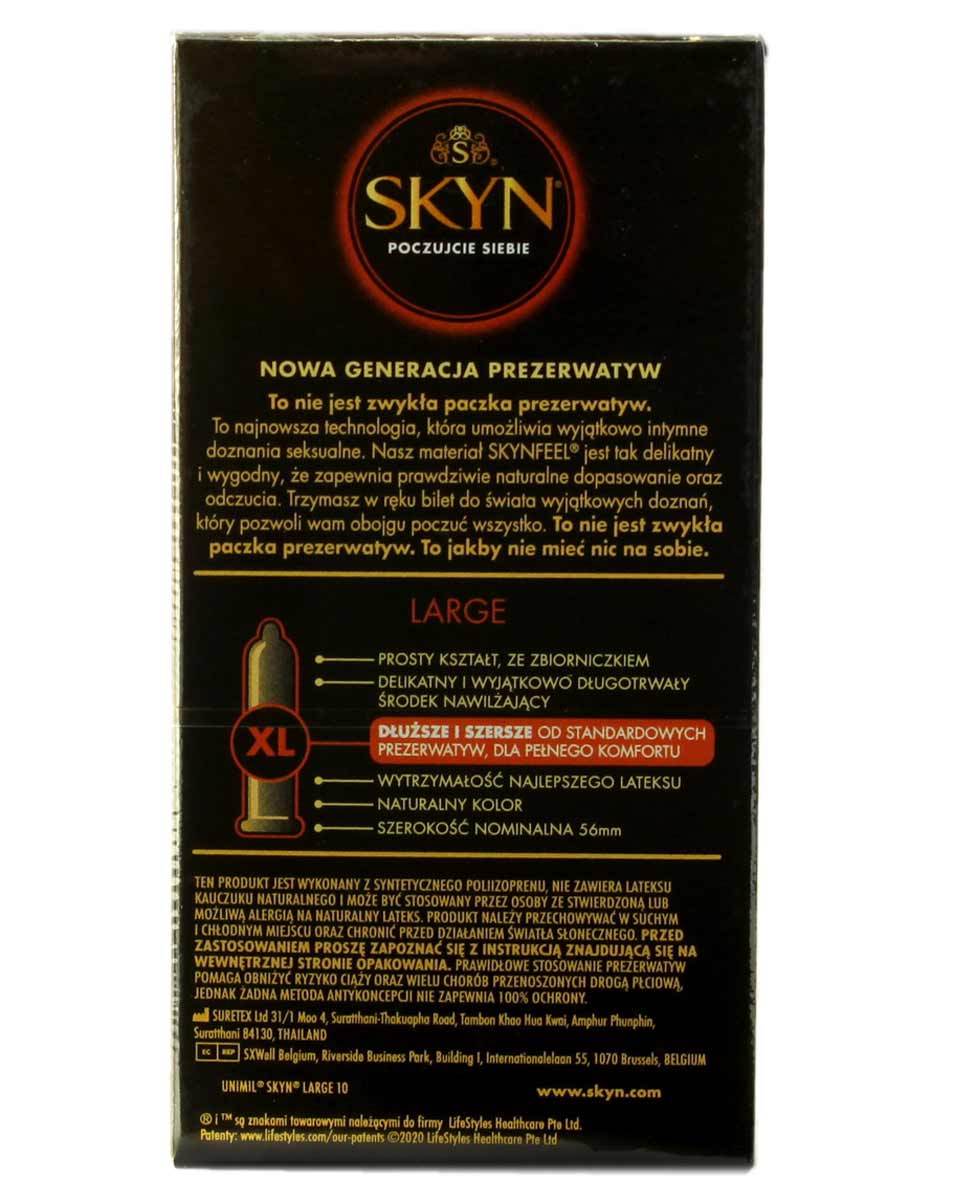 Матовый черный фон с тремя коробками SKYN Large King size безлатексные 10 шт каждая