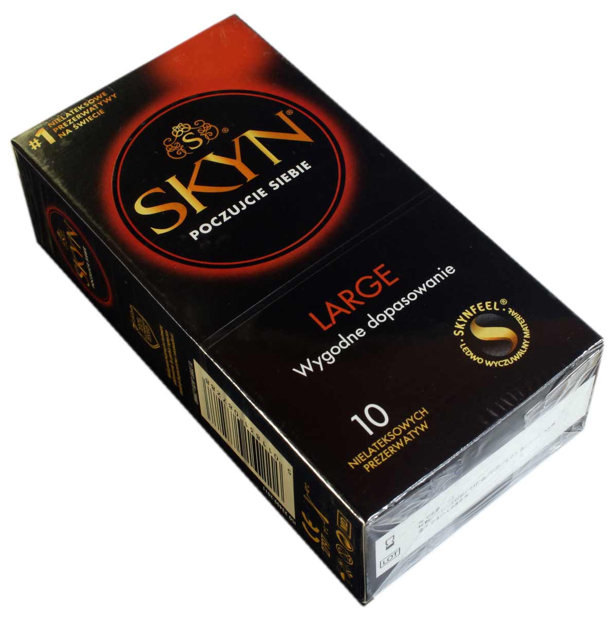 Черная матовая коробка SKYN Large с золотым логотипом и надписью King size, 3 упаковки по 10 шт