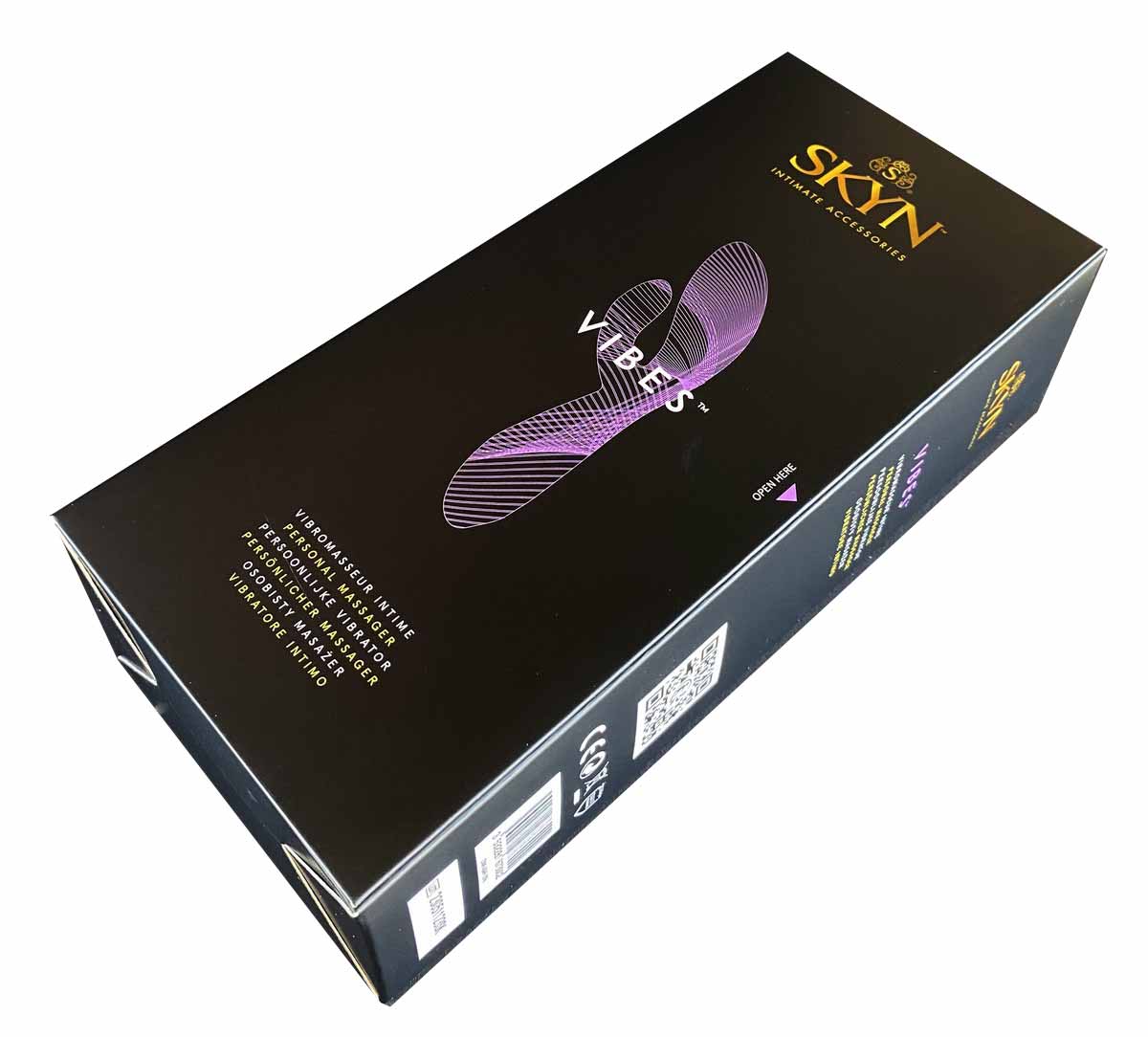 Білий силіконовий вібратор з рожевою ручкою на чорному фоні