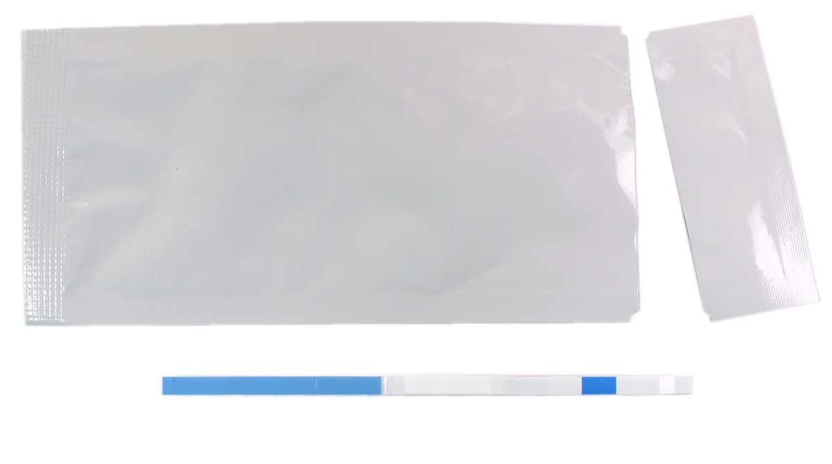 Біло-рожева коробка з написом BABYCHECK, тест на вагітність 1 шт