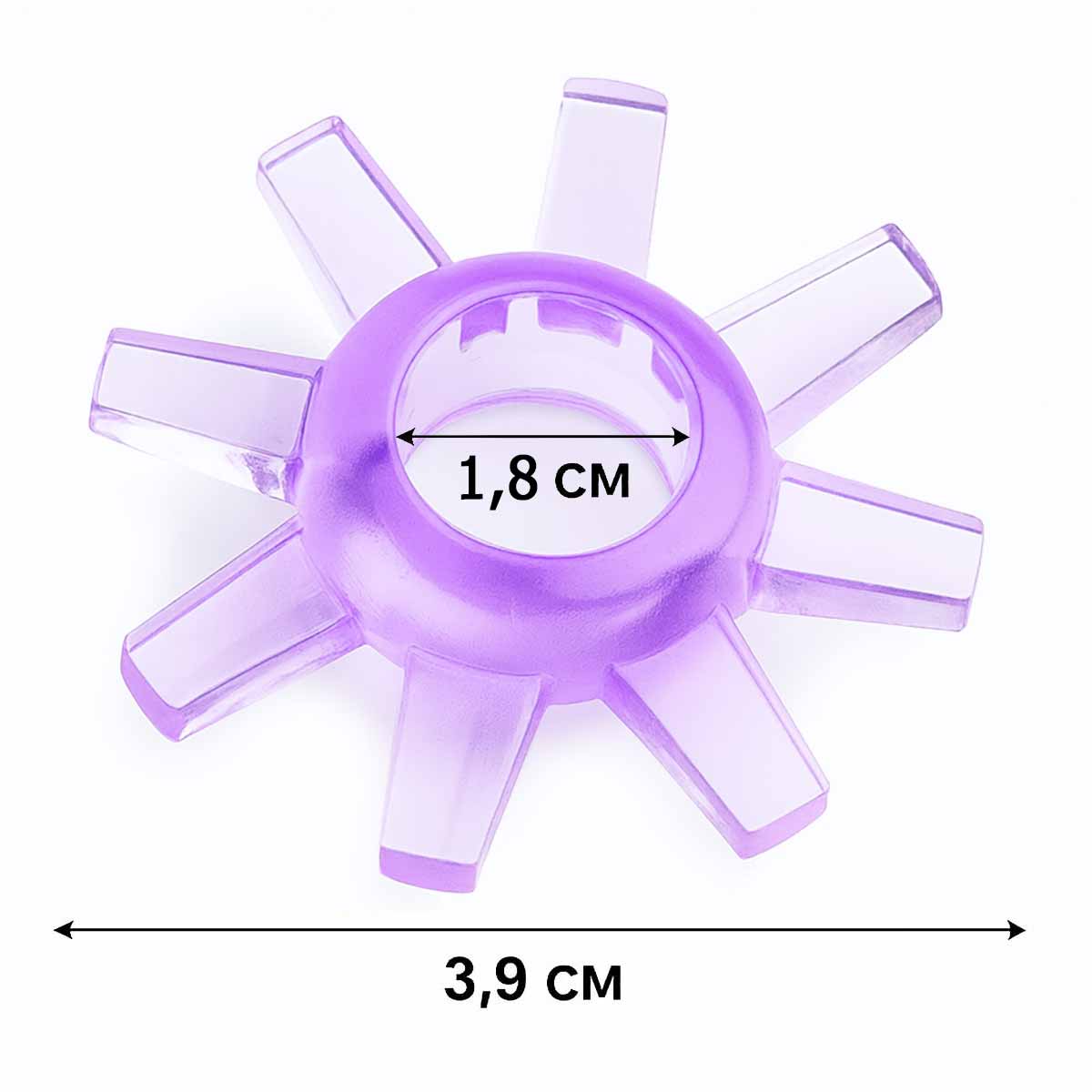 Прозоре силіконове ерекційне кільце з вираженими шипами, одна штука
