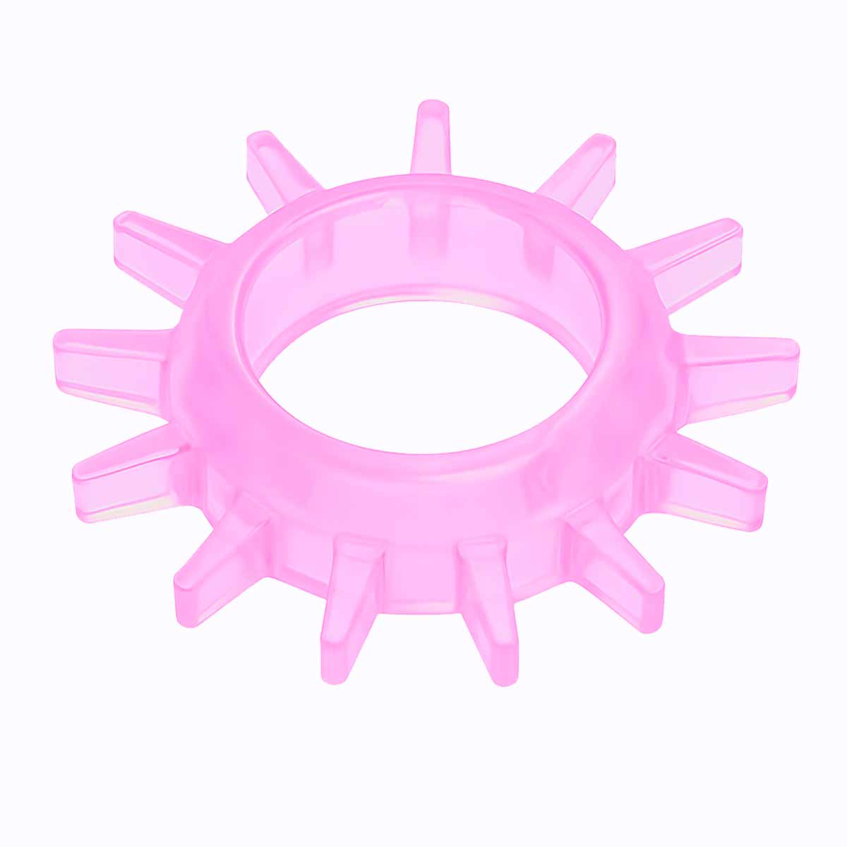 Прозоре силіконове ерекційне кільце з виступами Tryst CORONA RING на білому фоні