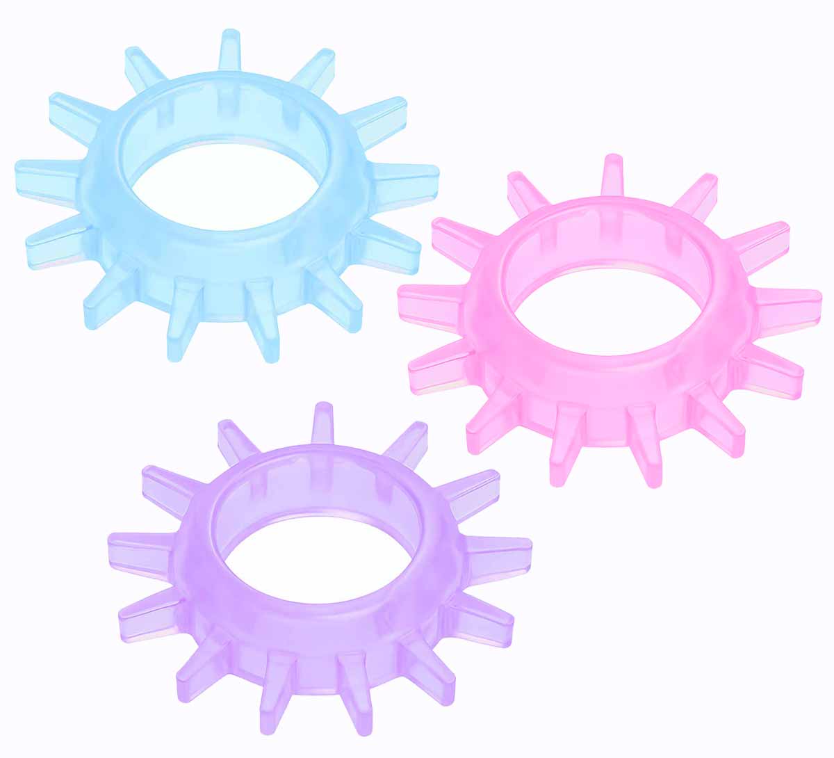 Прозорий силіконовий ерекційний кільце з шипами Tryst CORONA RING на білому фоні