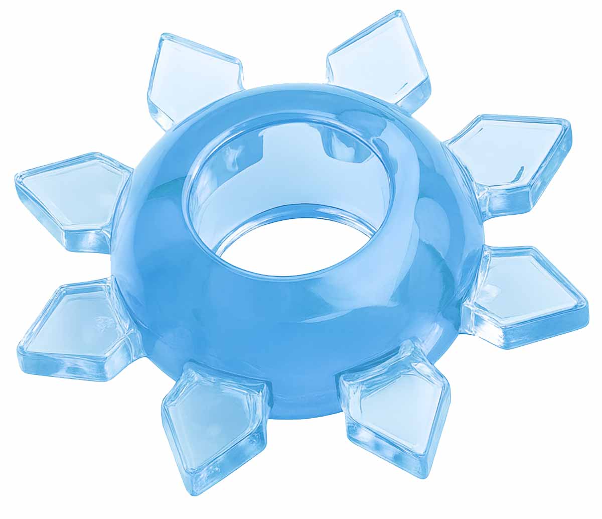 Прозоре силіконове ерекційне кільце з шипами, одна штука, на білому фоні