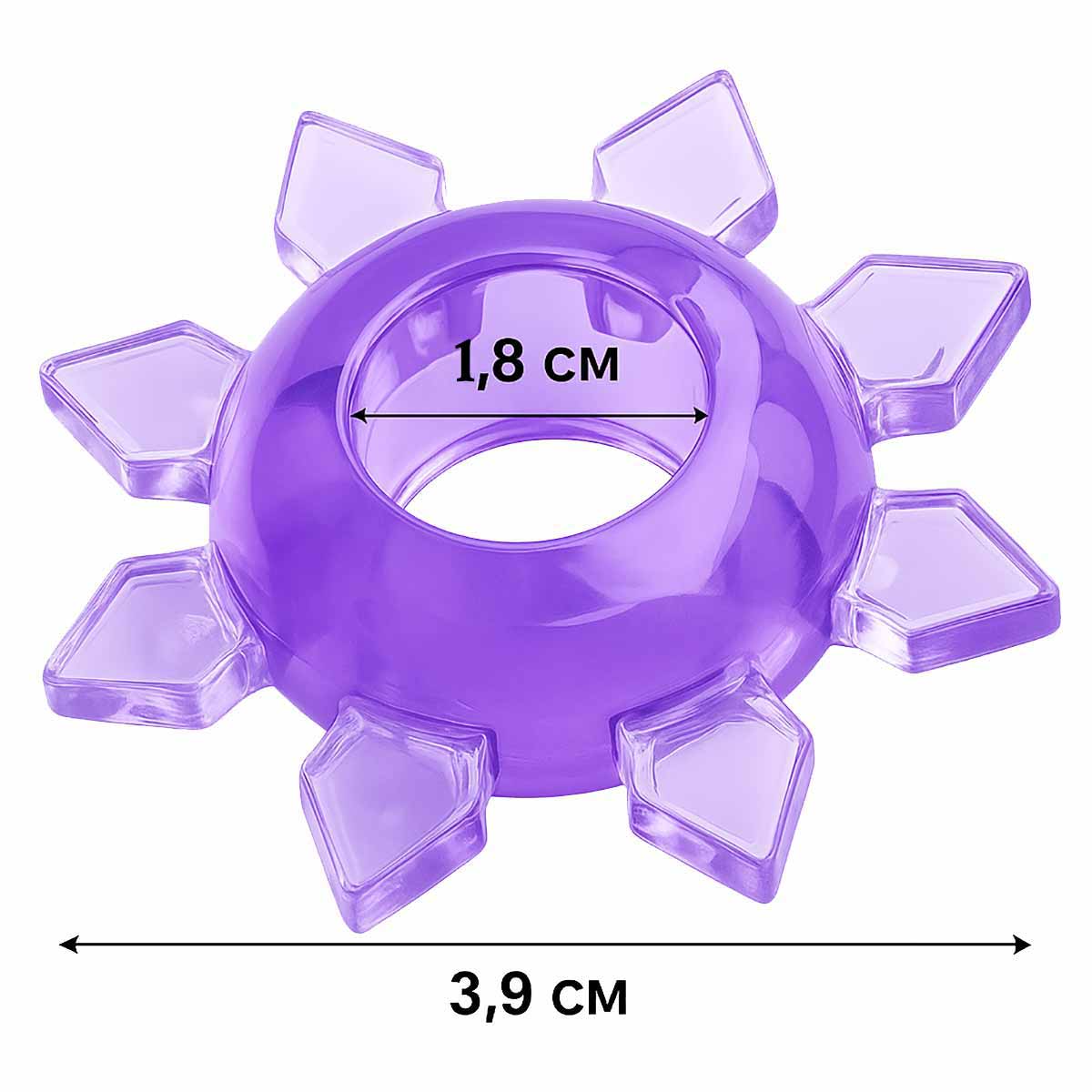 Прозоре силіконове ерекційне кільце з шипами Tryst CRYSTAL RING на білому фоні