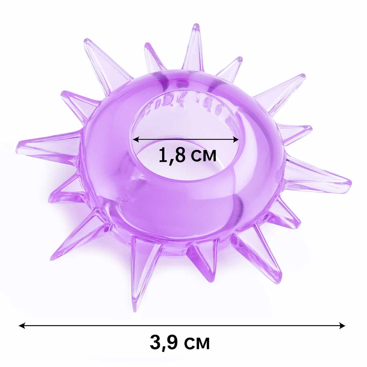 Прозорий силіконовий ерекційний кільце з шипами Tryst GALAXY RING на білому фоні