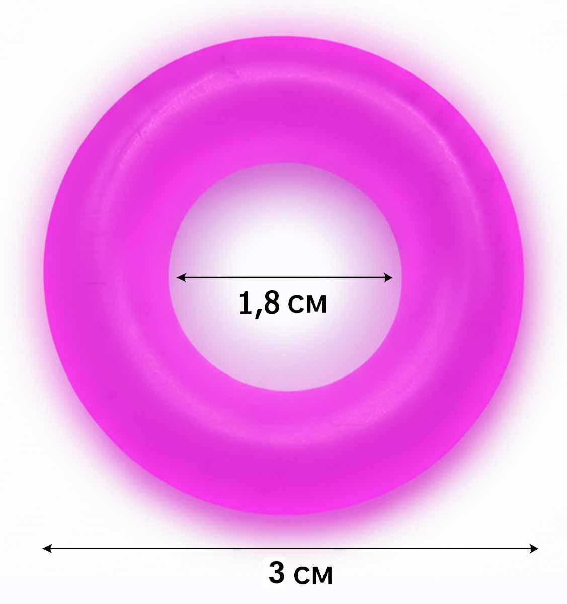 Яскраво-рожеве силіконове ерекційне кільце Tryst у формі кільця на білому фоні