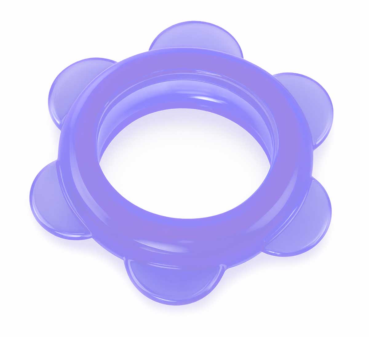 Прозоре силіконове ерекційне кільце з шипами на білому фоні, одна штука