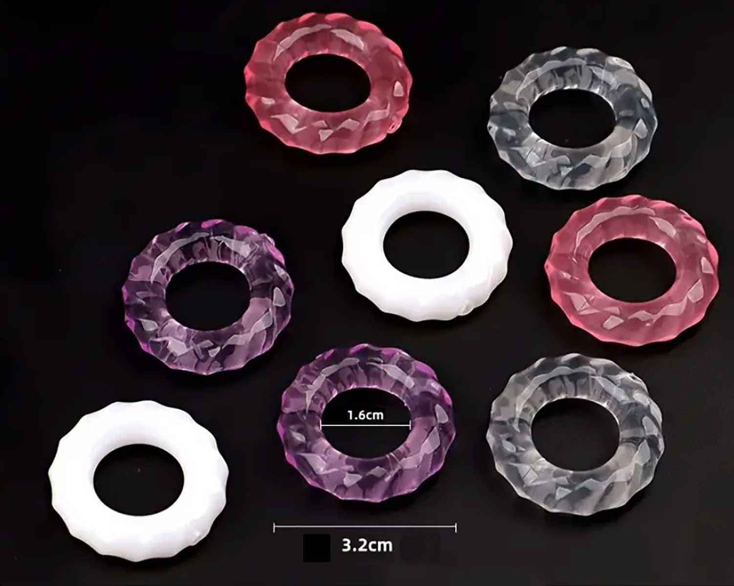 Прозорий силіконовий ерекційний кільце з ребристою поверхнею Tryst RIBS RING 1шт