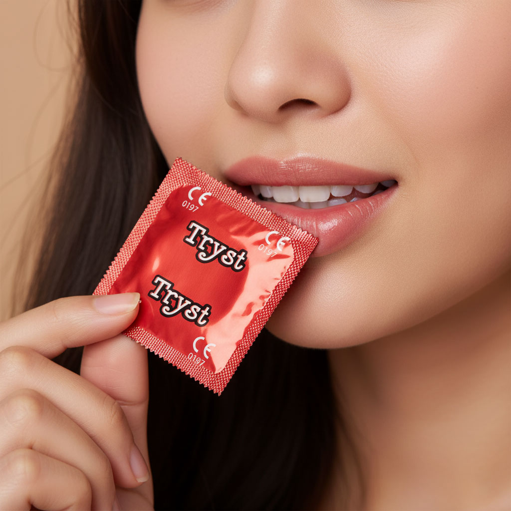 Темно-синя упаковка TRYST Classic з білим текстом та позначкою 12 шт без додаткових елементів