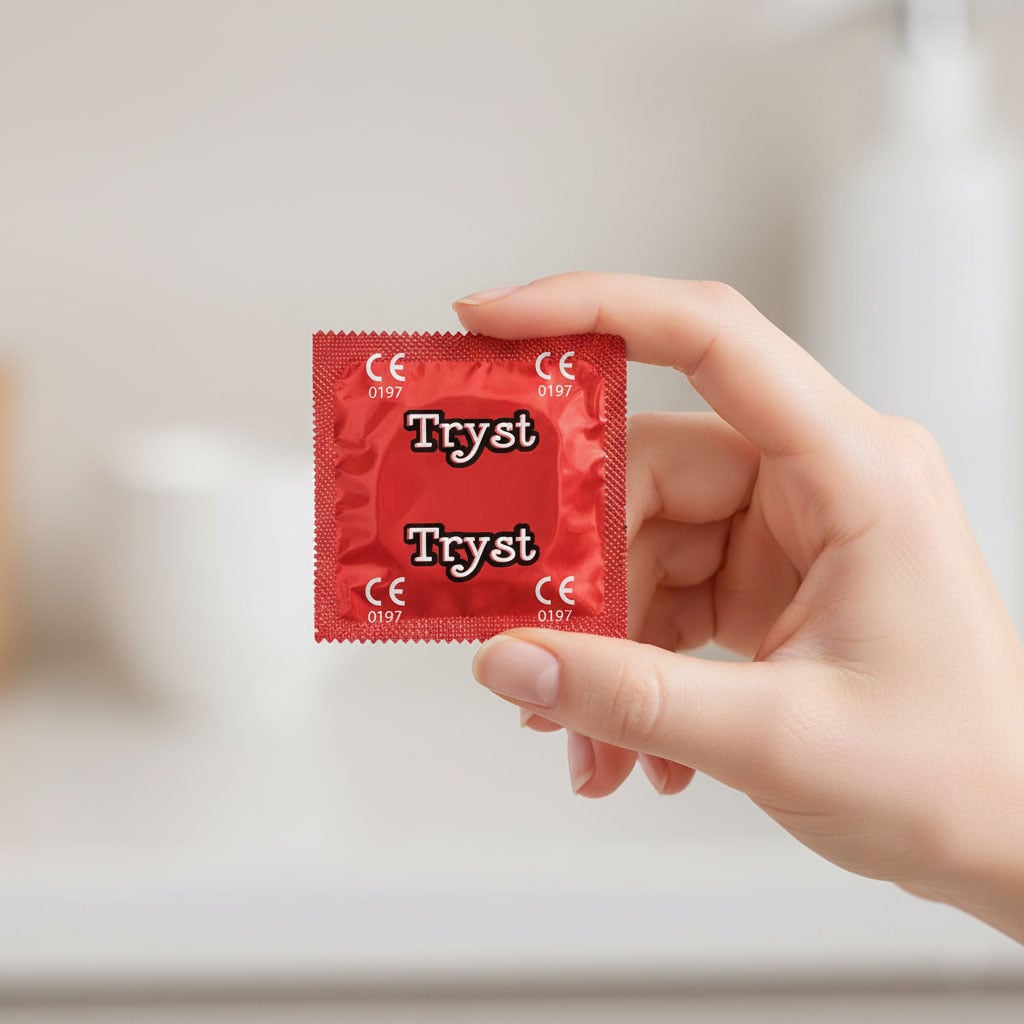 Три черные коробки TRYST Energy с желтыми и белыми надписями, 36 презервативов, прочные