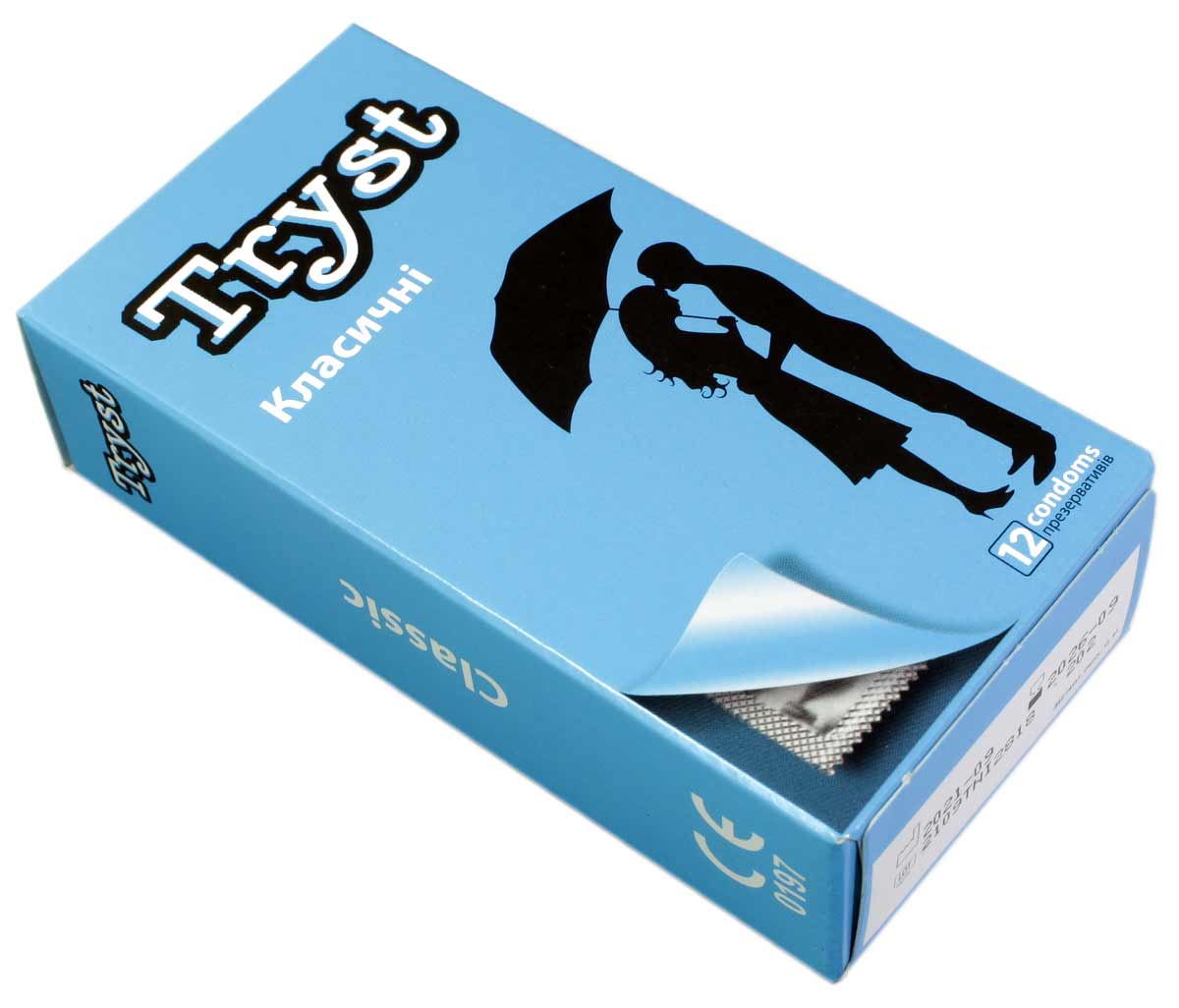 Матовий чорний картон з логотипом TRYST Classic та написом 12 шт