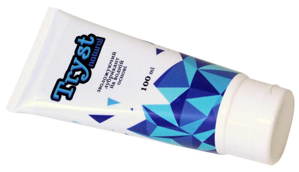 Прозорий флакон гелю TRYST Natural з синьою етикеткою, об?єм 100 мл