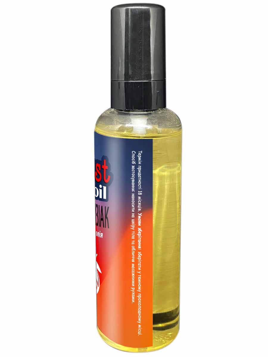 Прозорий флакон з червоною рідиною TRYST Афродизиак Полуниця 100мл