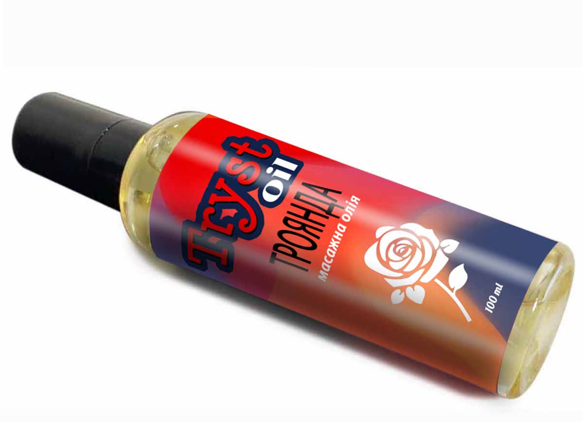 Прозорий флакон з рожевою рідиною та рожевою етикеткою TRYST Rose 100 мл