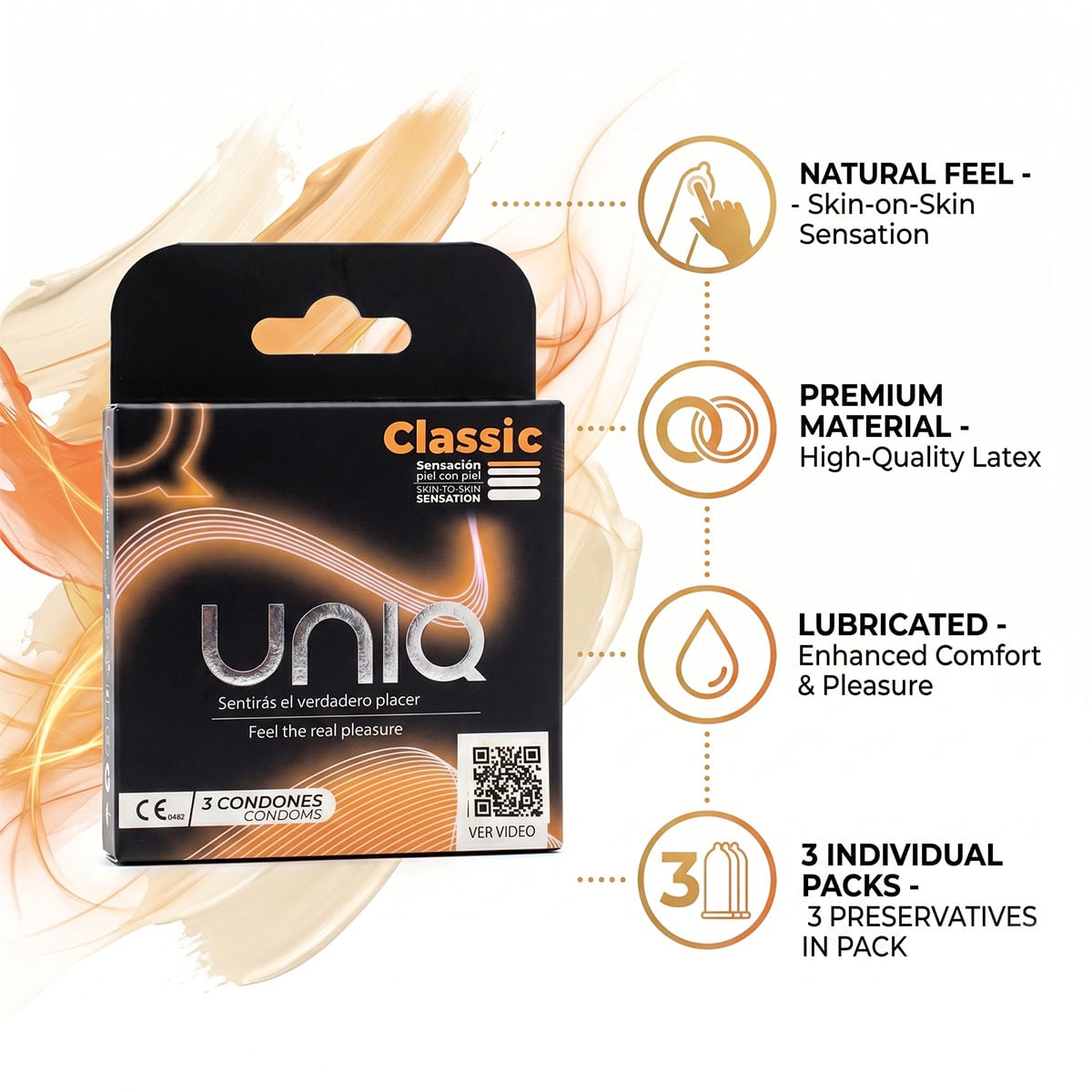 Презервативи UNIQ Classic (3шт) безлатексні - 5