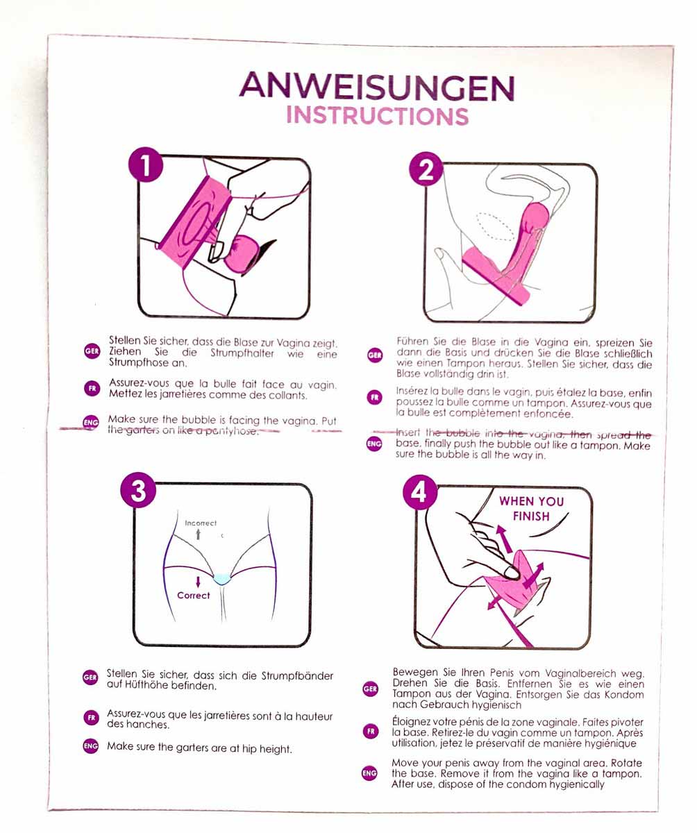 Білий жіночий презерватив-трусики UNIQ Eva condom у фіолетовій упаковці, 5 штук