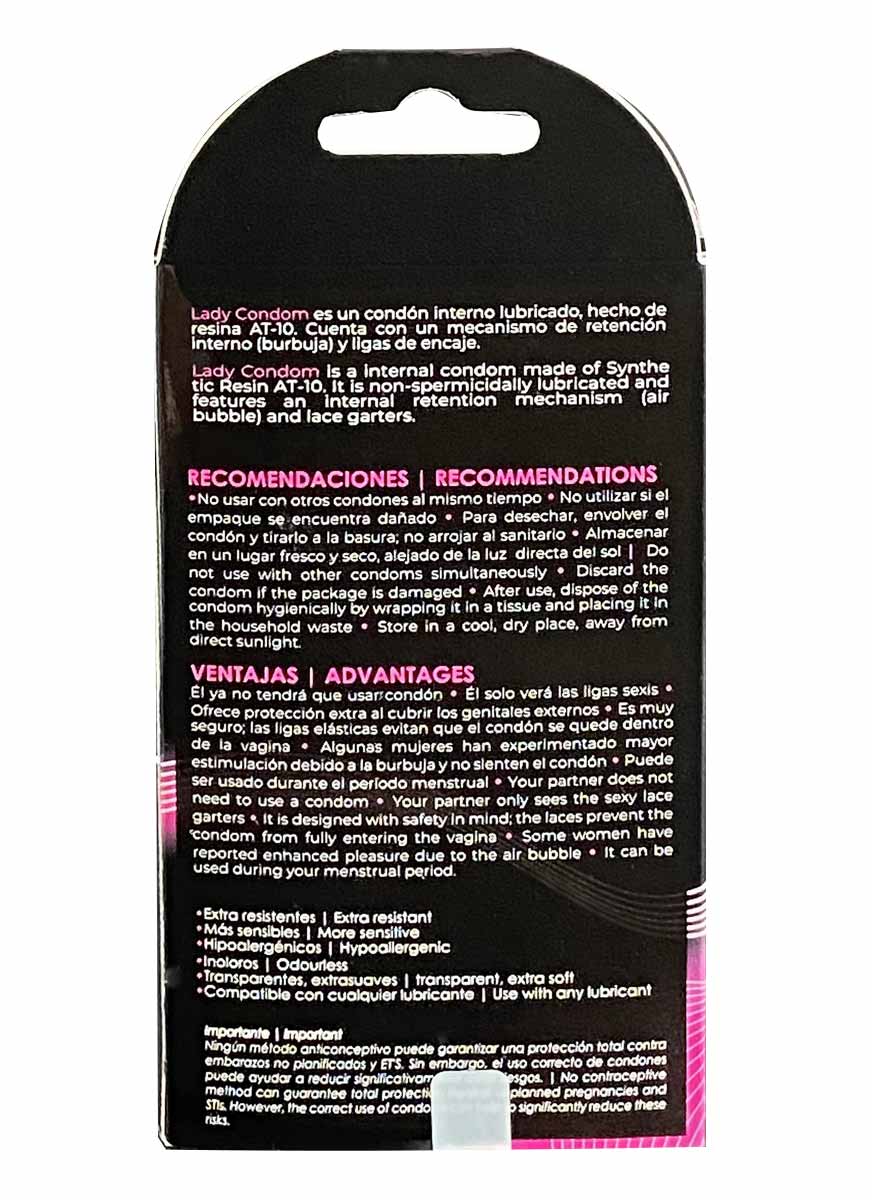 Біла упаковка UNIQ Lady з рожевим написом, три жіночі презервативи