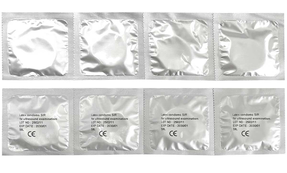 Белая коробка SIR с синим логотипом и надписью для УЗИ, 10 пачек по 100 штук