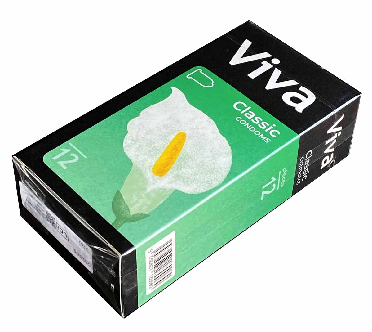 Темно-синя коробка Viva Classic із написом Classic, позначкою 12 шт і сріблястим логотипом Viva