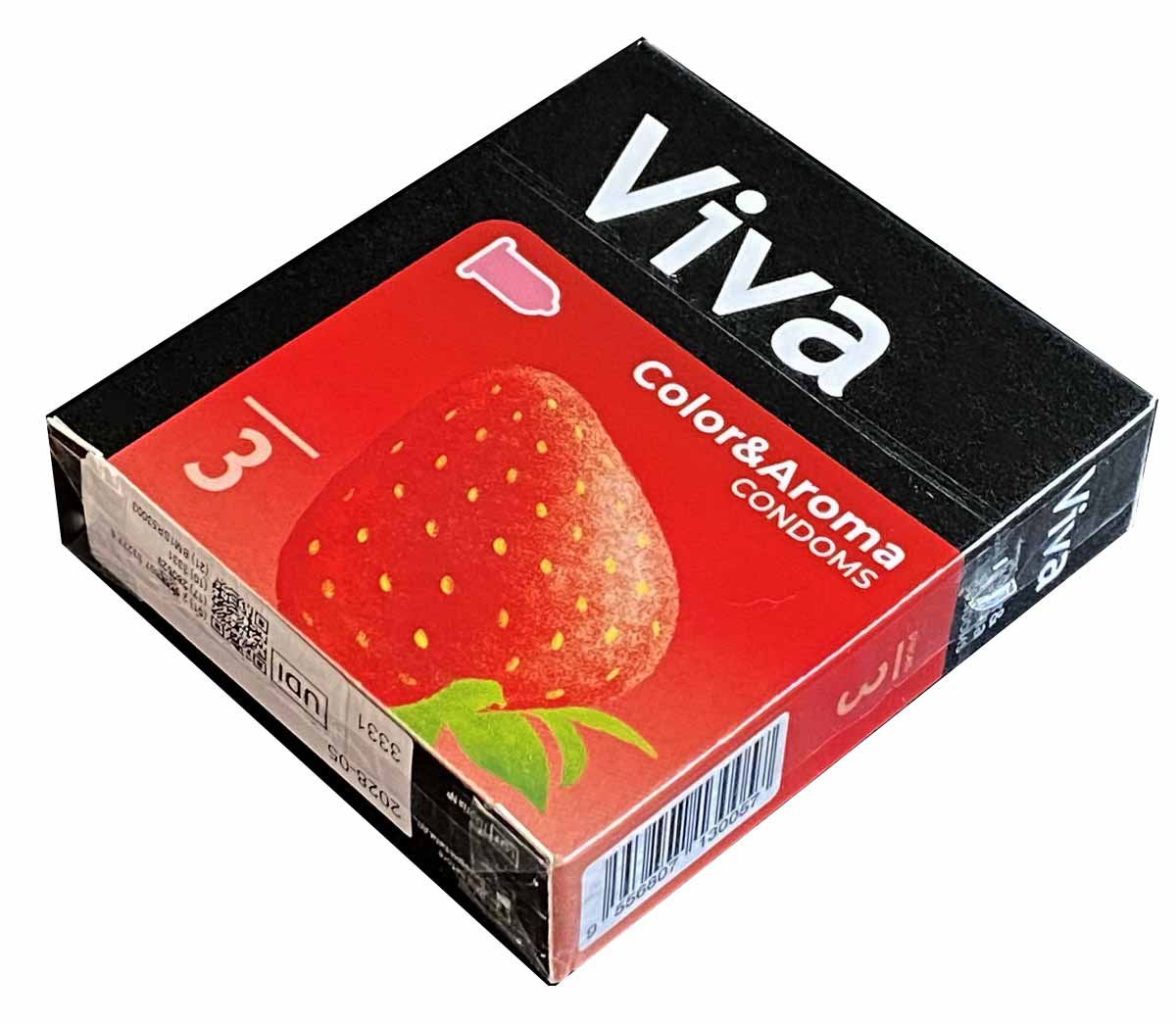 Яскрава упаковка Viva Color з написом “Кольорові ароматизовані” та позначкою 3 шт